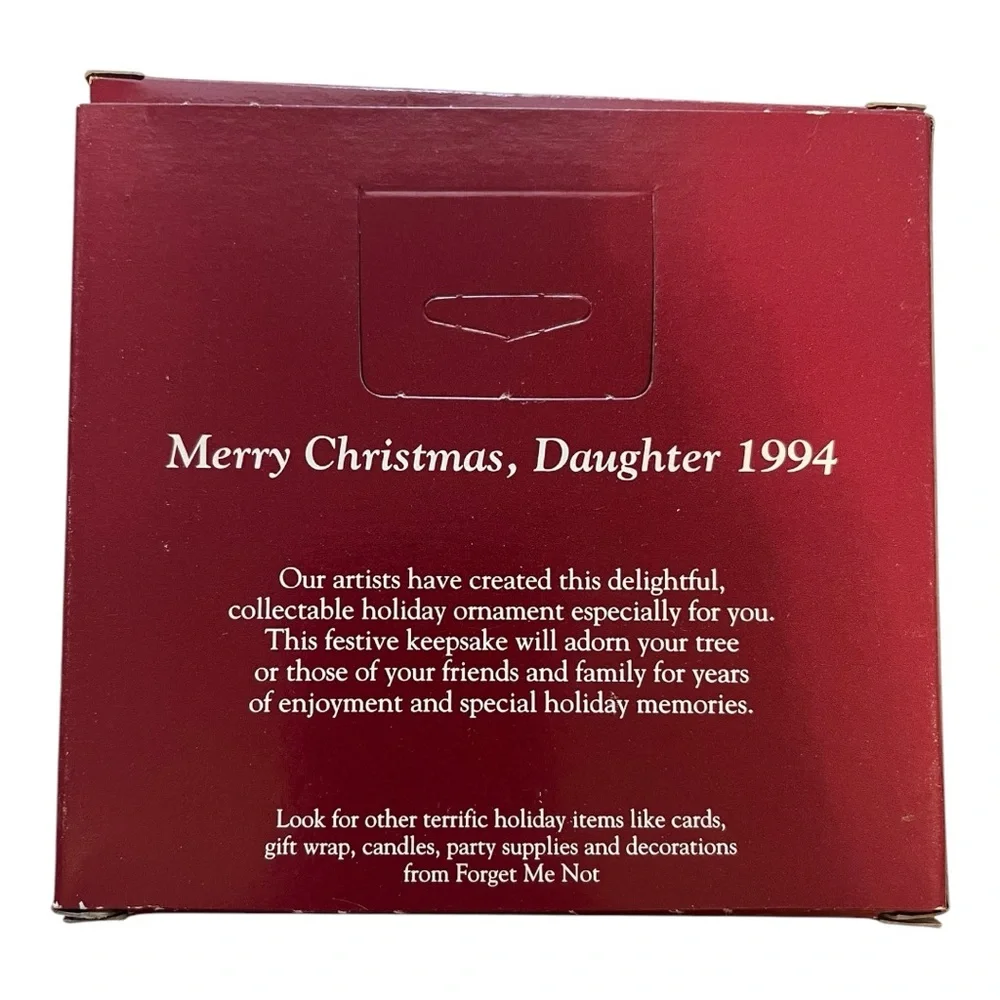 Forget Me Not collectible Christmas Ornament - Merry Christmas Daughter 1994